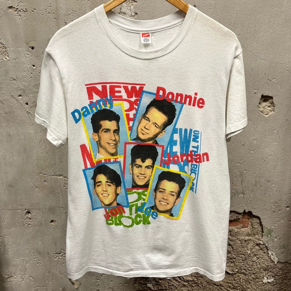 Vintage 90s New Kids On The Block Double Sided Tour T-Shirt Large Adult Unisex L
